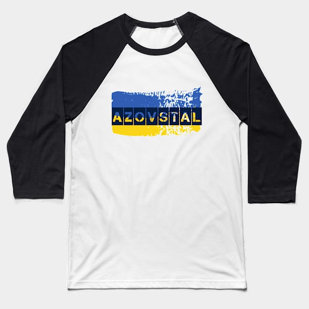 Save Azovstal! Save Mariupol! Ukraine! Baseball T-Shirt by TigrArt